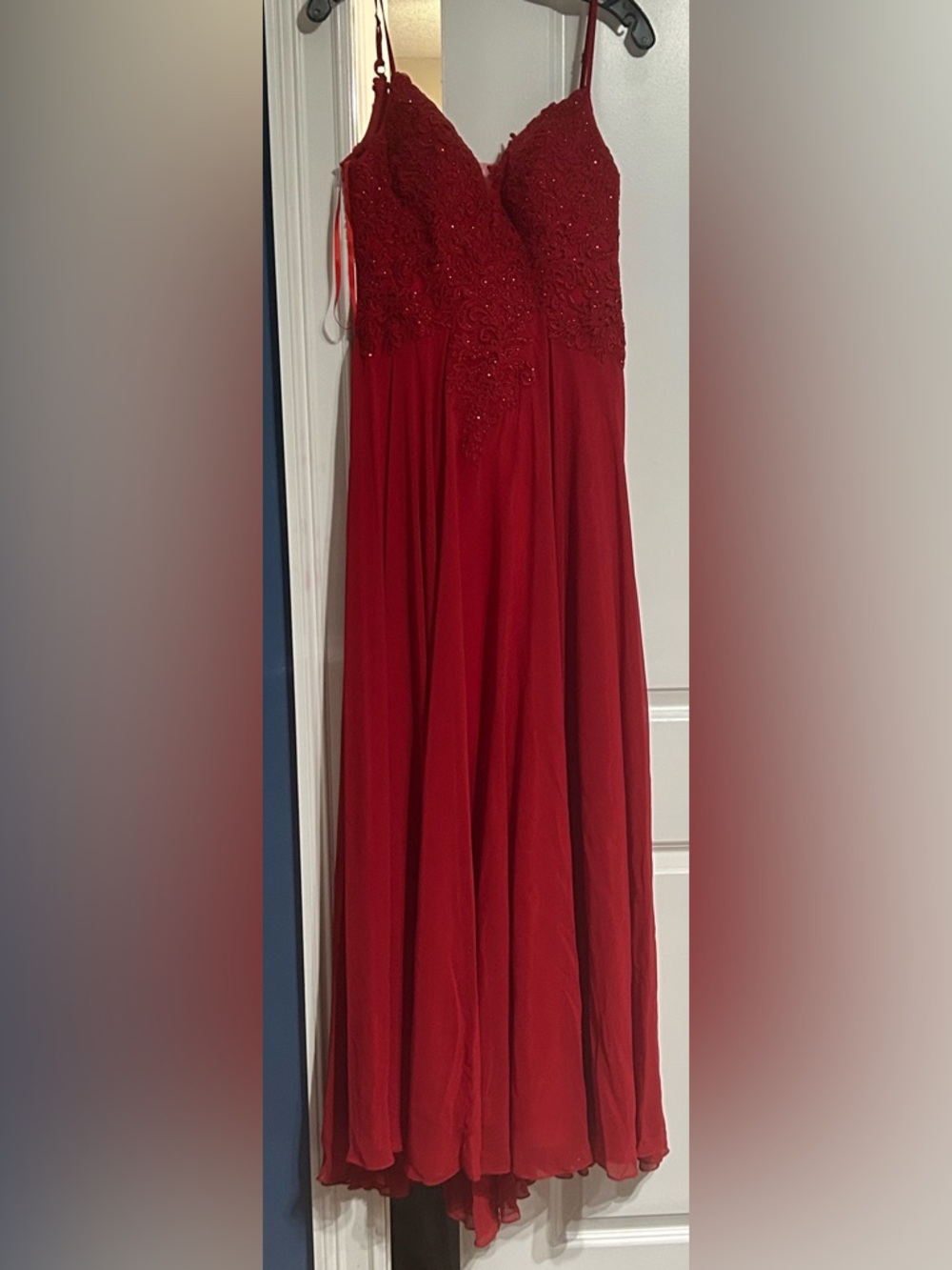 Dave & Johnny Red Beaded Maxi Skirt